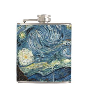 Sternennacht von Vincent van Gogh. Berühmte Kunst Flachmann