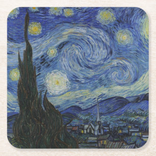 Sternennacht von Vincent Van Gogh Rechteckiger Pappuntersetzer