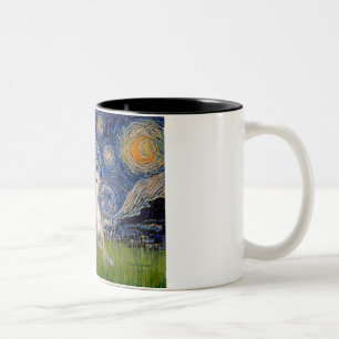 Sternennacht - Whippet #2 Zweifarbige Tasse