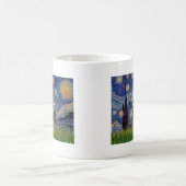 Sternennacht - Zwei getigerte Hauskatzen Kaffeetasse (Mittel)