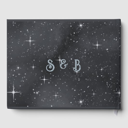 Sternennachtsmond-Phasen Celestial Wedding Gästebuch (Rückseite)