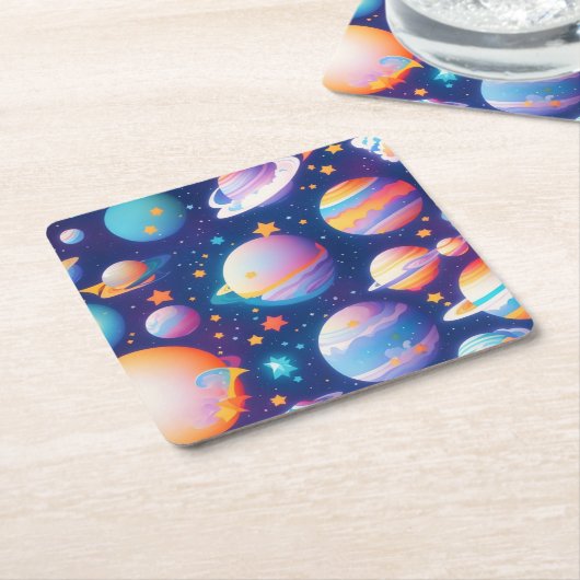 Sternenplaneten Rechteckiger Pappuntersetzer (angewinkelt)