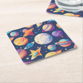 Sternenplaneten Rechteckiger Pappuntersetzer (angewinkelt)