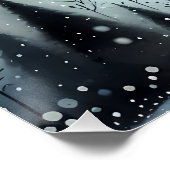 Sternenreiche Winternacht Hirsche Poster (Ecke)