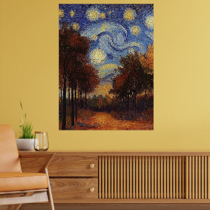 Sternenreicher Herbstpfad – Poster im impressionis