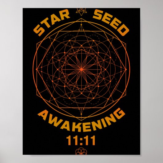 Sternensaat-Erwachen 1111 Heilige Geometrie Poster (Vorne)