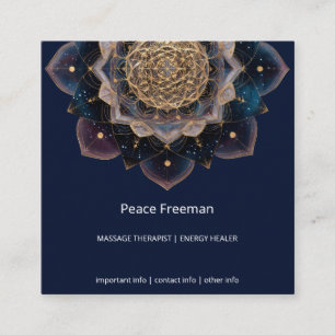 Sternensaat-Geometrie   Mandala-Design Quadratische Visitenkarte