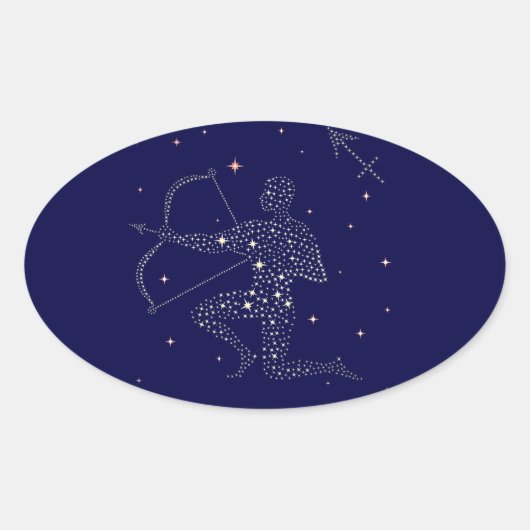 Sternensagittarius Ovaler Aufkleber (Vorderseite)