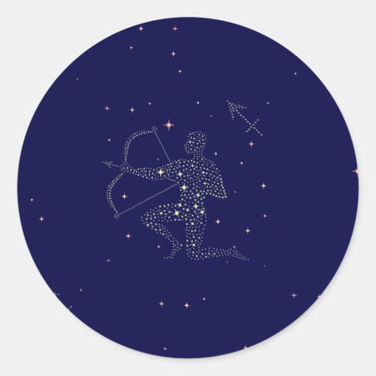 Sternensagittarius Runder Aufkleber (Vorderseite)