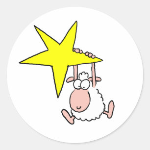 Sternenschaf Runder Aufkleber