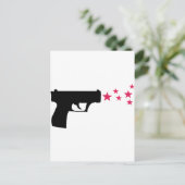 Sternenstars mit schwarzer Pistole Postkarte (Stehend Vorderseite)
