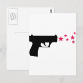 Sternenstars mit schwarzer Pistole Postkarte (Vorne/Hinten)