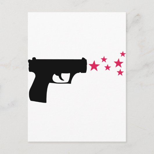 Sternenstars mit schwarzer Pistole Postkarte (Vorderseite)