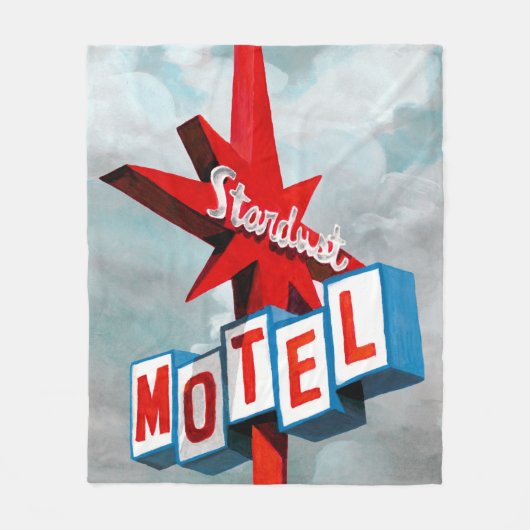 Sternenstaub-Motelschild Fleecedecke (Vorderseite)