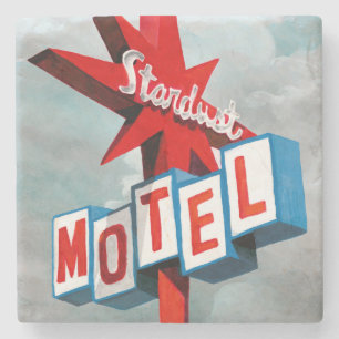 Sternenstaub-Motelschild Steinuntersetzer