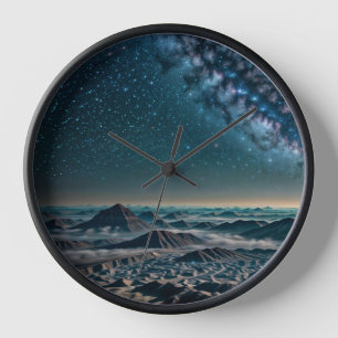 Sternenstraße Galaxie über Wüstengebirge Uhr