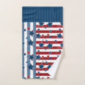 Sternenstrippte Muster in Rot und Blau werfen Badhandtuch Set (Handtuch)