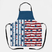 Sternenstrippte Muster in Rot und Blau werfen Schürze (Vorderseite)