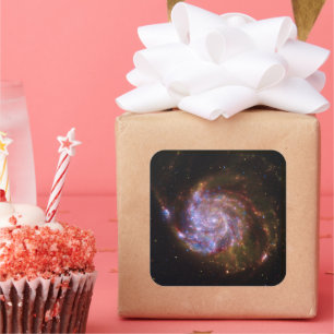 Sternentstehung im Pinwheel: M101 Galaxie Quadratischer Aufkleber