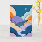 Sternenwolken Collage Karte (Gelbe Blume)
