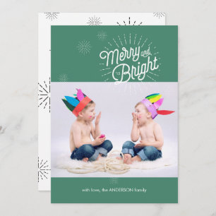 Sternexplosion 1 Foto-Urlaubskarte in grün Feiertagskarte