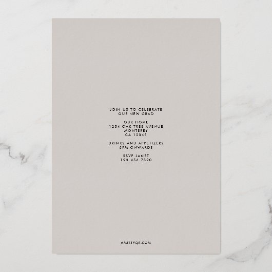 Sternexplosion Abschluss Einladung (Rückseite)