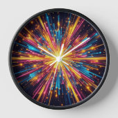 Sternexplosion Analoge Uhr aus Holz (Vorderseite)