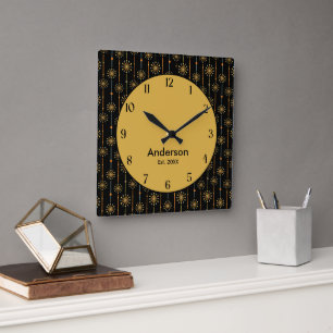 Sternexplosion aus dem Mittelalter Strip Custom Co Quadratische Wanduhr