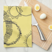 Sternexplosion der Schwarz-weißen Hand gezogenen K Geschirrtuch (Viertel Falte)