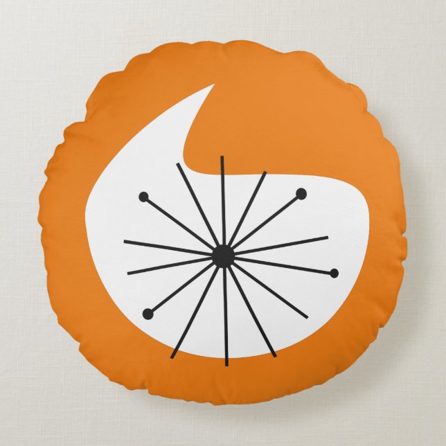 Sternexplosion des Atomalters CUSTOM FARBE Rundkis Rundes Kissen (Vorderseite)