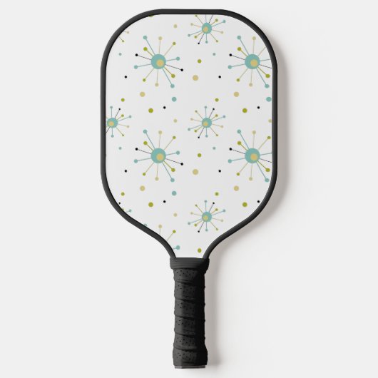 Sternexplosion des Atomzeitalters Polka Dots Mitte Pickleball Schläger (Vorderseite)