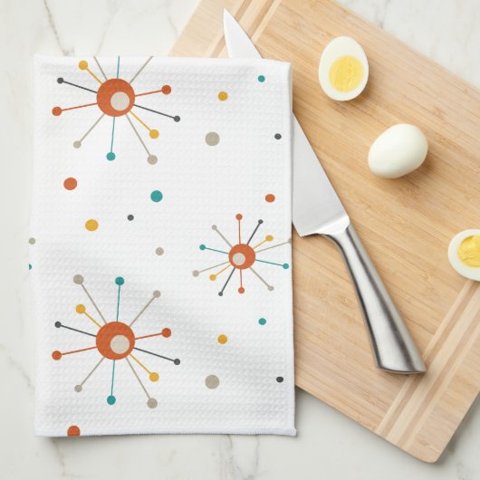 Sternexplosion des Atomzeitalters Polka Dots Moder Geschirrtuch (Viertel Falte)