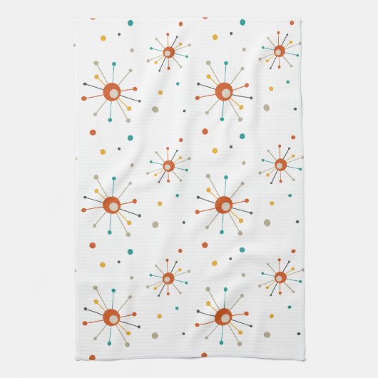 Sternexplosion des Atomzeitalters Polka Dots Moder Geschirrtuch (Vertikal)