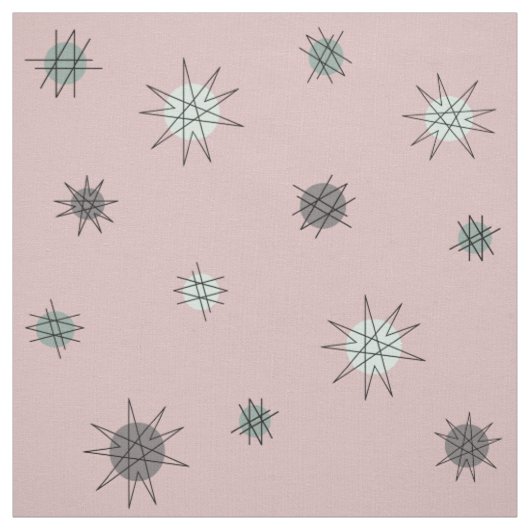 Sternexplosion des Atomzeitalters Rose Pink Stoff (Muster)