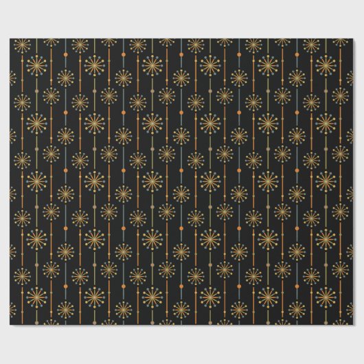 Sternexplosion des mittleren Jahrhunderts Strip Cu Geschenkpapier (Flach)