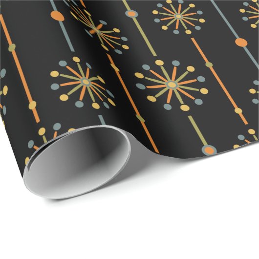 Sternexplosion des mittleren Jahrhunderts Strip Cu Geschenkpapier (Rolleneckpunkt)
