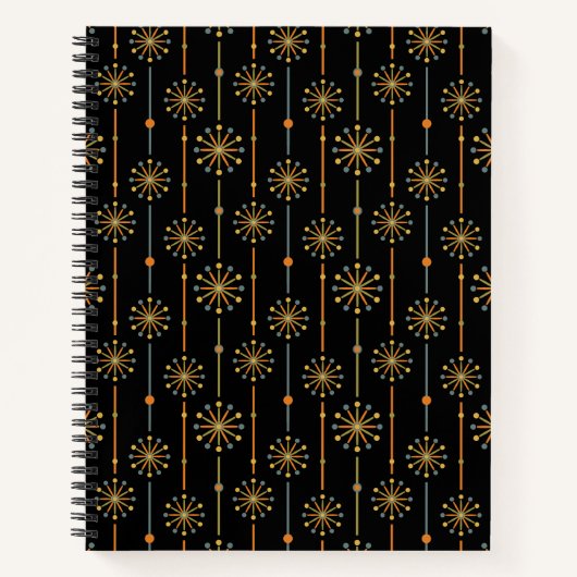 Sternexplosion des mittleren Jahrhunderts Strip Cu Notizblock (Vorderseite)