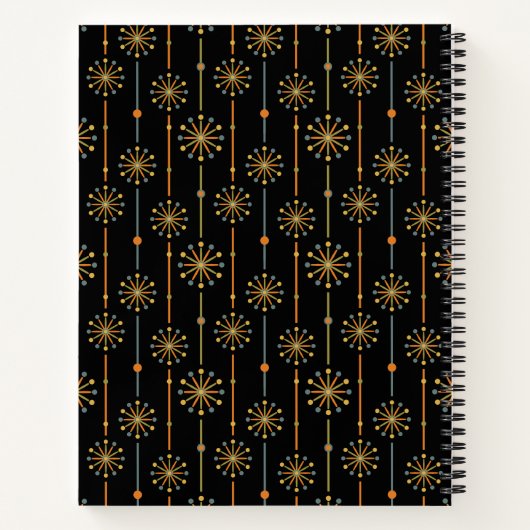 Sternexplosion des mittleren Jahrhunderts Strip Cu Notizblock (Rückseite)