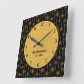 Sternexplosion des mittleren Jahrhunderts Strip Cu Quadratische Wanduhr (Winkel)