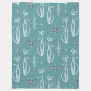 Sternexplosion Diamond Cats auf blauem Boden Fleecedecke