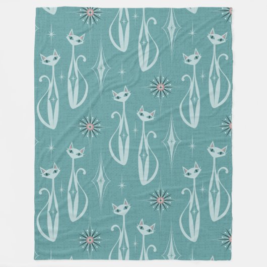 Sternexplosion Diamond Cats auf blauem Boden Fleecedecke (Vorderseite)