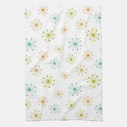 Sternexplosion Fireworks Retro Muster Kitc Mitte d Geschirrtuch (Vertikal)