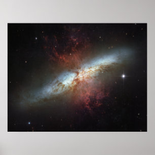 Sternexplosion Galaxie M82 Poster