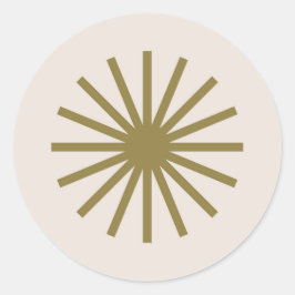Sternexplosion Gold & Linen White Runder Aufkleber