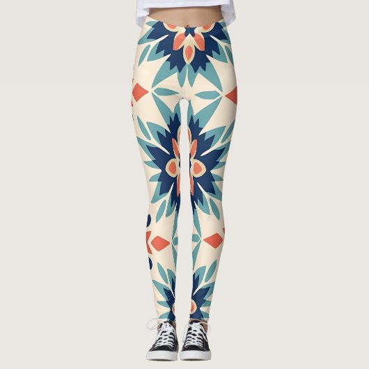 Sternexplosion Ikat Pattern Leggings (Vorderseite)