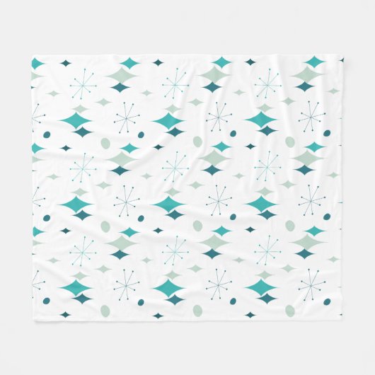 Sternexplosion Mitte Jahrhundert Modernes Muster A Fleecedecke (Vorderseite (Horizontal))