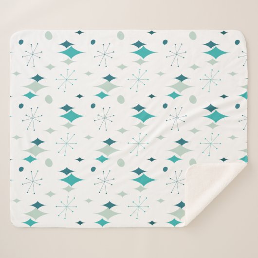 Sternexplosion Mitte Jahrhundert Modernes Muster A Sherpadecke (Vorderseite (Horizontal))