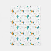 Sternexplosion Mitte Jahrhundert Modernes Muster Fleecedecke (Vorderseite)