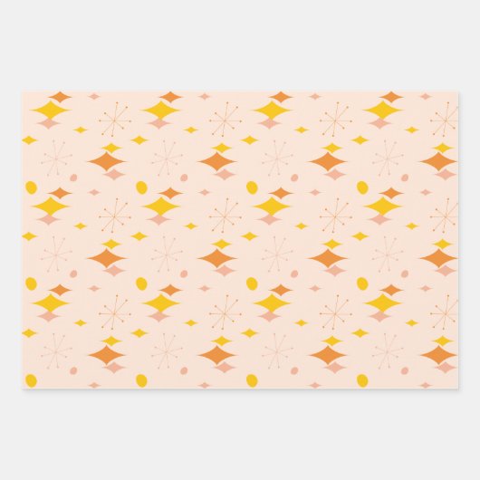 Sternexplosion Mitte Jahrhundert Modernes Muster Geschenkpapier Set (Vorderseite 2)