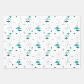 Sternexplosion Mitte Jahrhundert Modernes Muster Geschenkpapier Set (Vorderseite)